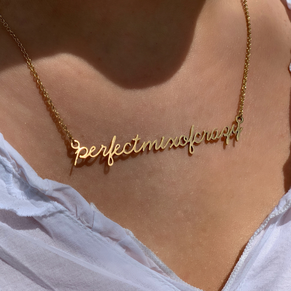 Perfect Mix of Crazy Script Necklace